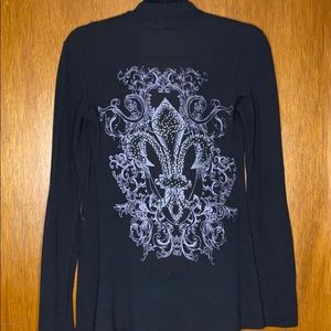 Black cardigan top, size small